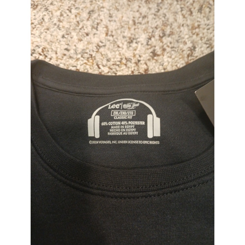 NWT Retro Billy Joel The Stranger Crew Black Sweatshirt Licensed Rock Music 2XL - Picture 7 of 8